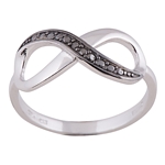 Infinity Ring with Half-Black Cubic Zirconias Infinity Ring with Half-Black Cubic Zirconias
